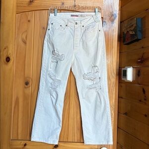 Please demin embellished crop jeans